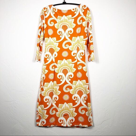 J. McLaughlin | “Sage” Dress | Stretchy | Orange | 3/4 length sleeves | … - Picture 5 of 8